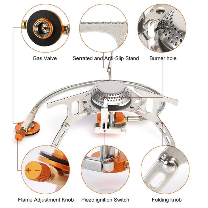 1pcs Portable Folding Camping Gas Stove 3500W Outdoor Picnic Hiking Burner – NEW