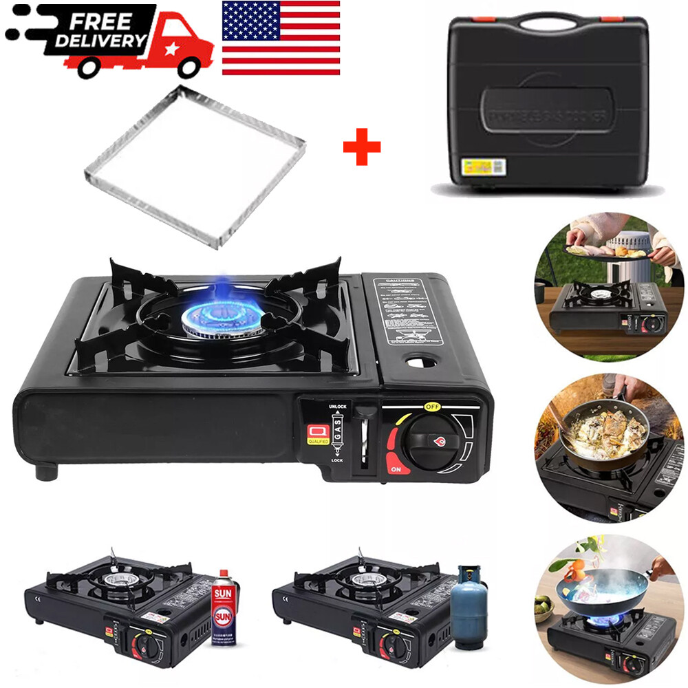 Portable Camping Stove Butane Gas Outdoor Cooker Stove Single Burner BBQ Cooking