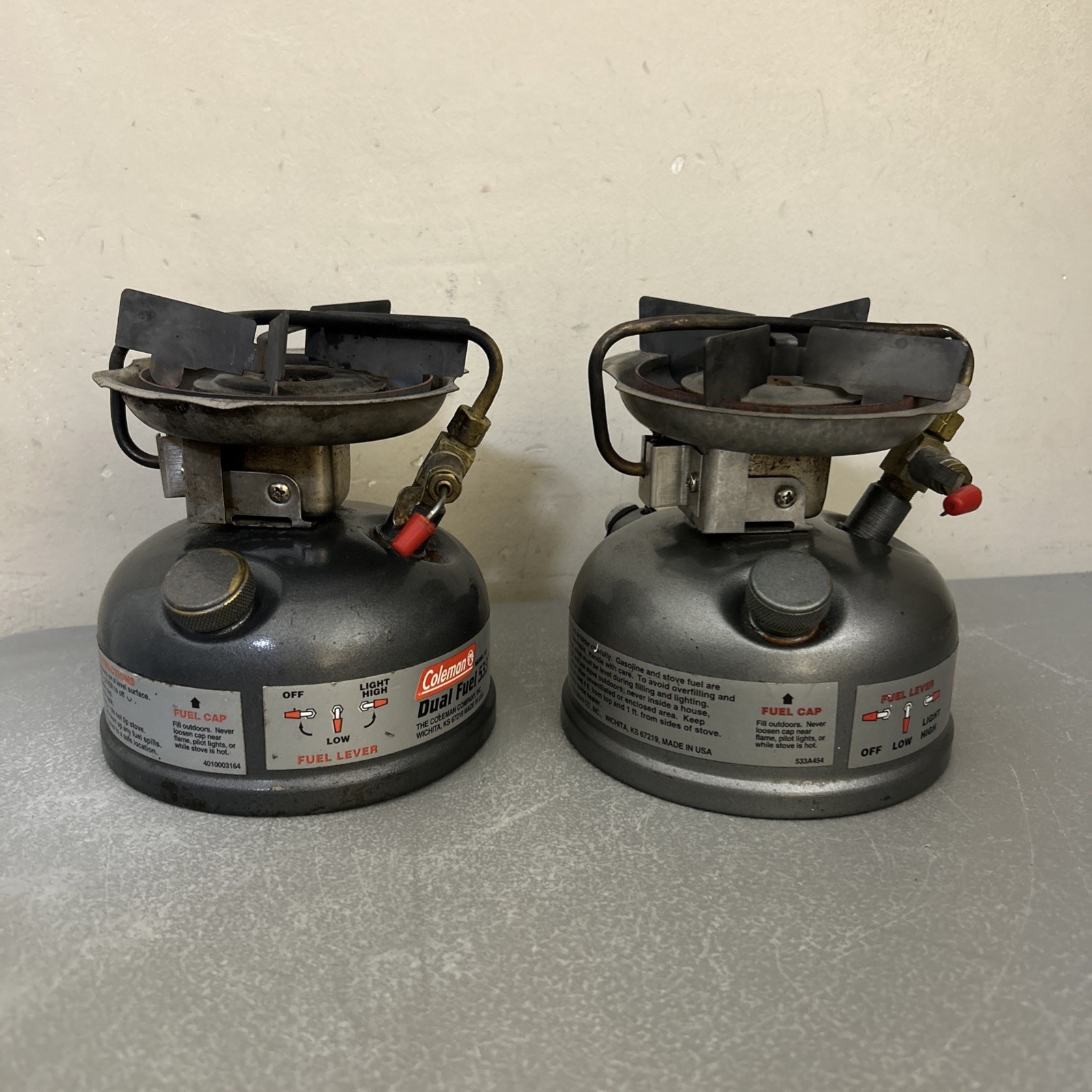 (2) COLEMAN Model 533 Dual Fuel Single Burner Camping Stoves