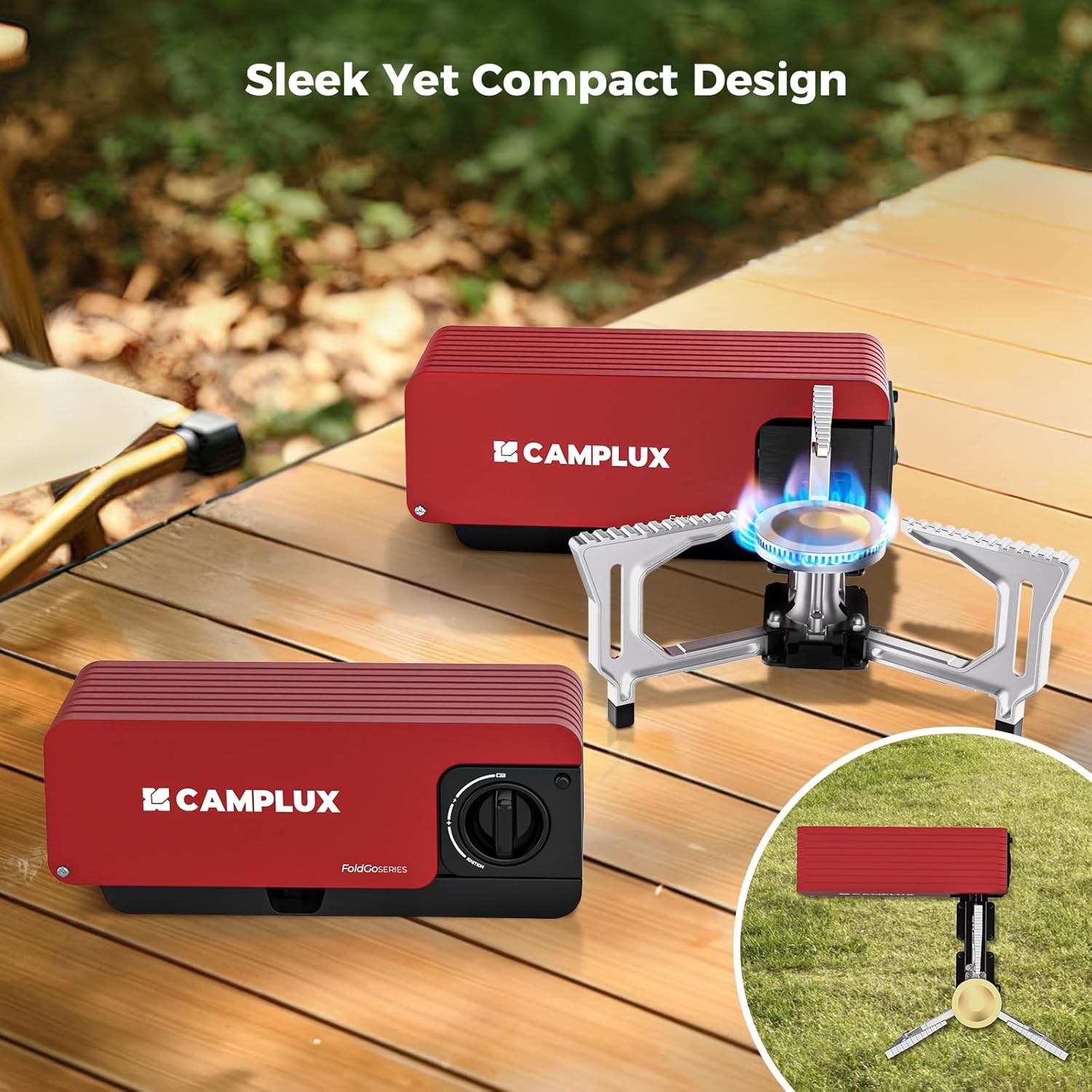 Folding Camping Stove 7500 BTU Portable Butane Gas Stove Foldable