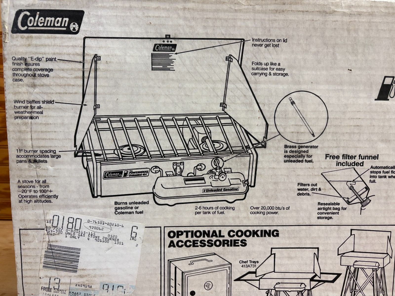 Vintage Coleman Powerhouse 414-700 Dual Fuel 2-Burner Camp Stove Made in USA