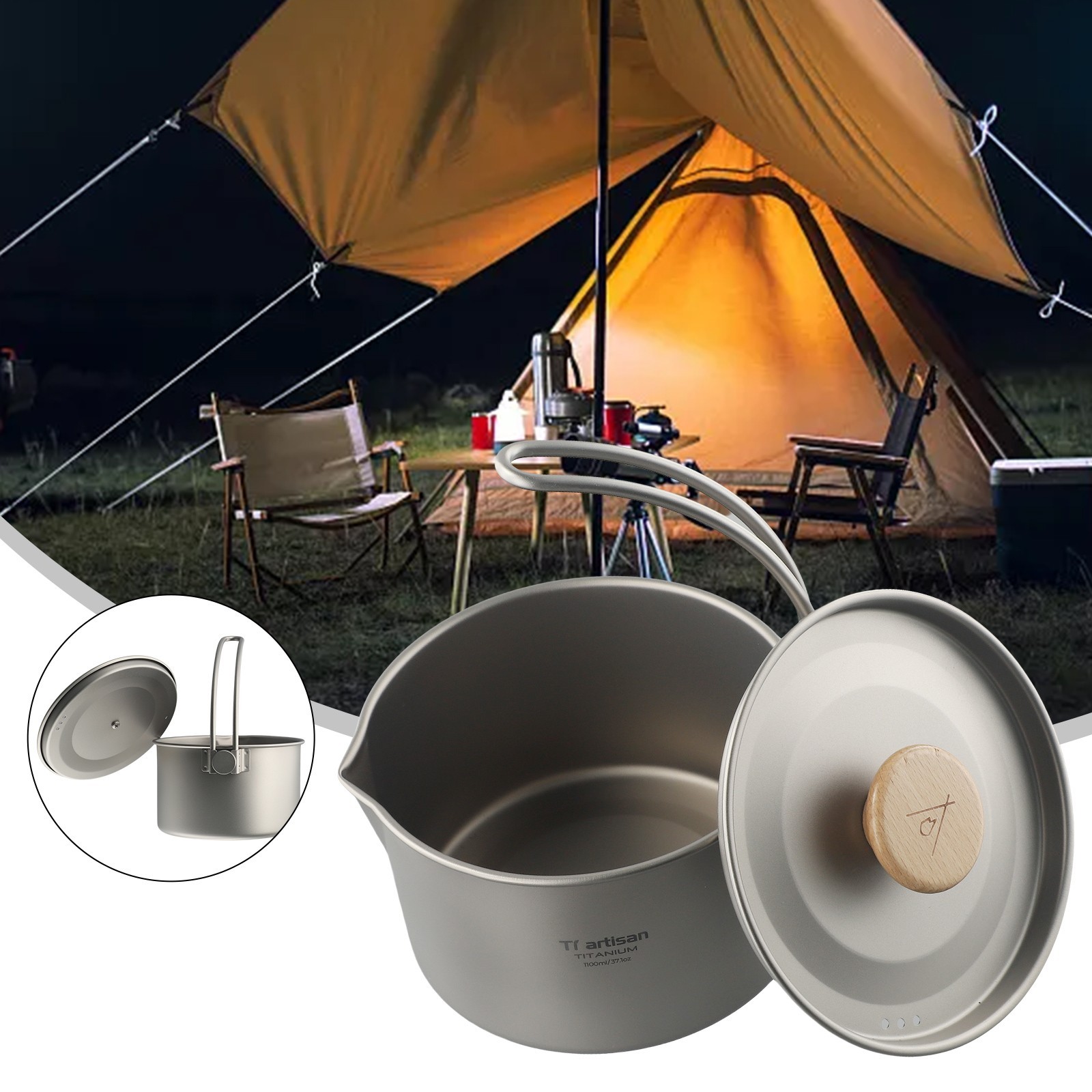 High Quality Hanging Pot Storage Sack Camping Pot Dismantling Picnic Cookware