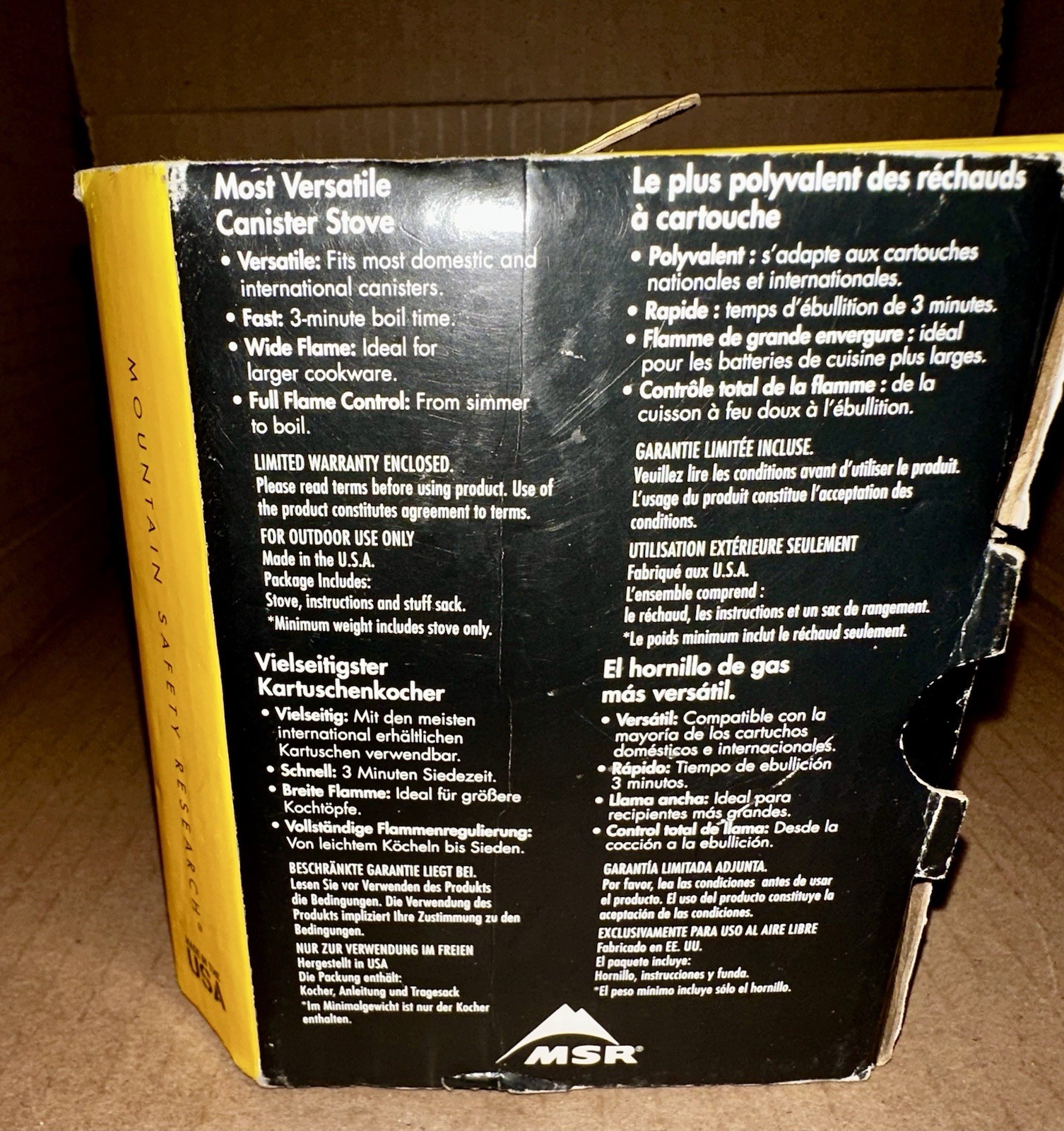 MSR SuperFly Canister Stove 1-Burner 10000 BTU 4.6 oz w/ Case & Manual