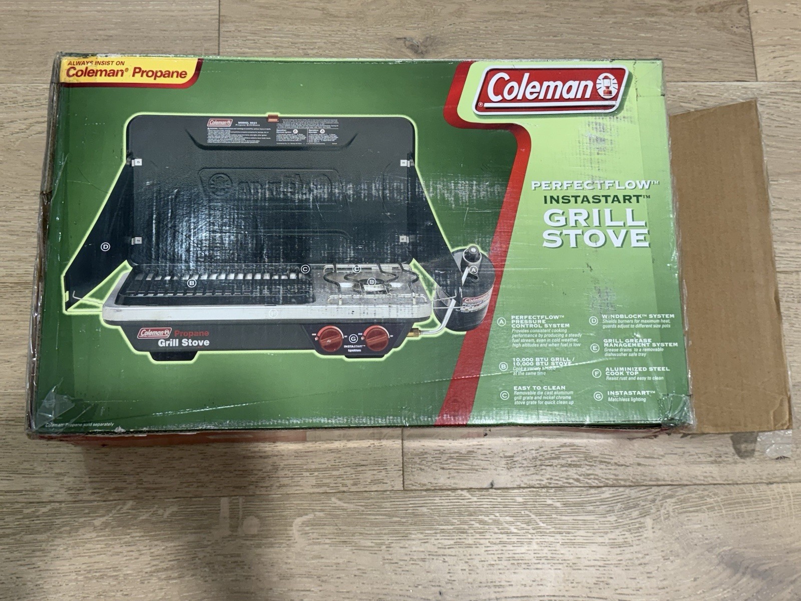 Coleman PerfectFlow Instastart Grill/Stove 10,000 BTU Model 9921B750 New in Box