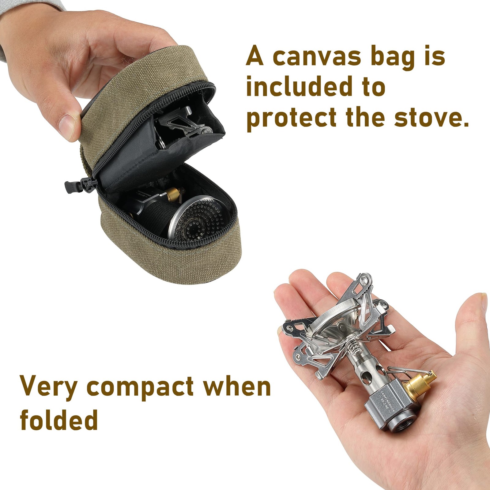 Canister Stove Compact Foldable w/ Micro Regulator Campingmoon XD-2-NE Model
