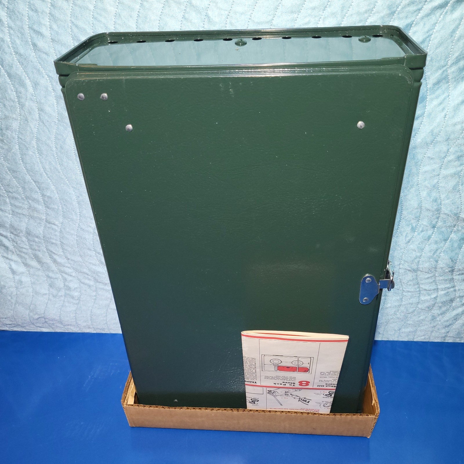 Vintage Coleman 425F499 Two Burner Camp Stove Fuel Gas Red Tank-NEW IN BOX, 8/88
