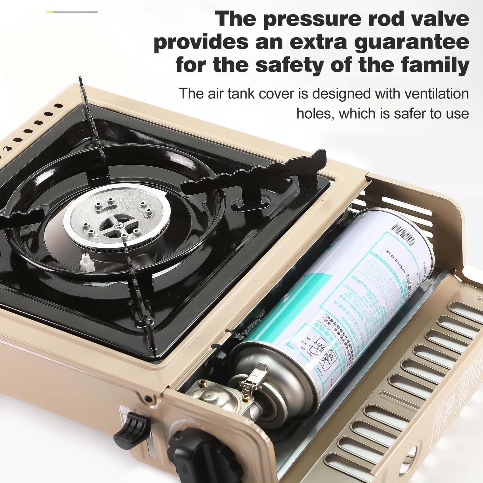 Portable Camping Stove, 1 Burner Butane Gas Stove with Updated Carrying Case