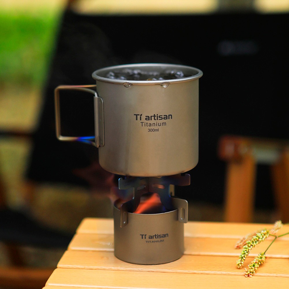 Portable Titanium Liquid Fuel Furnace for Outdoor Cooking and Activities