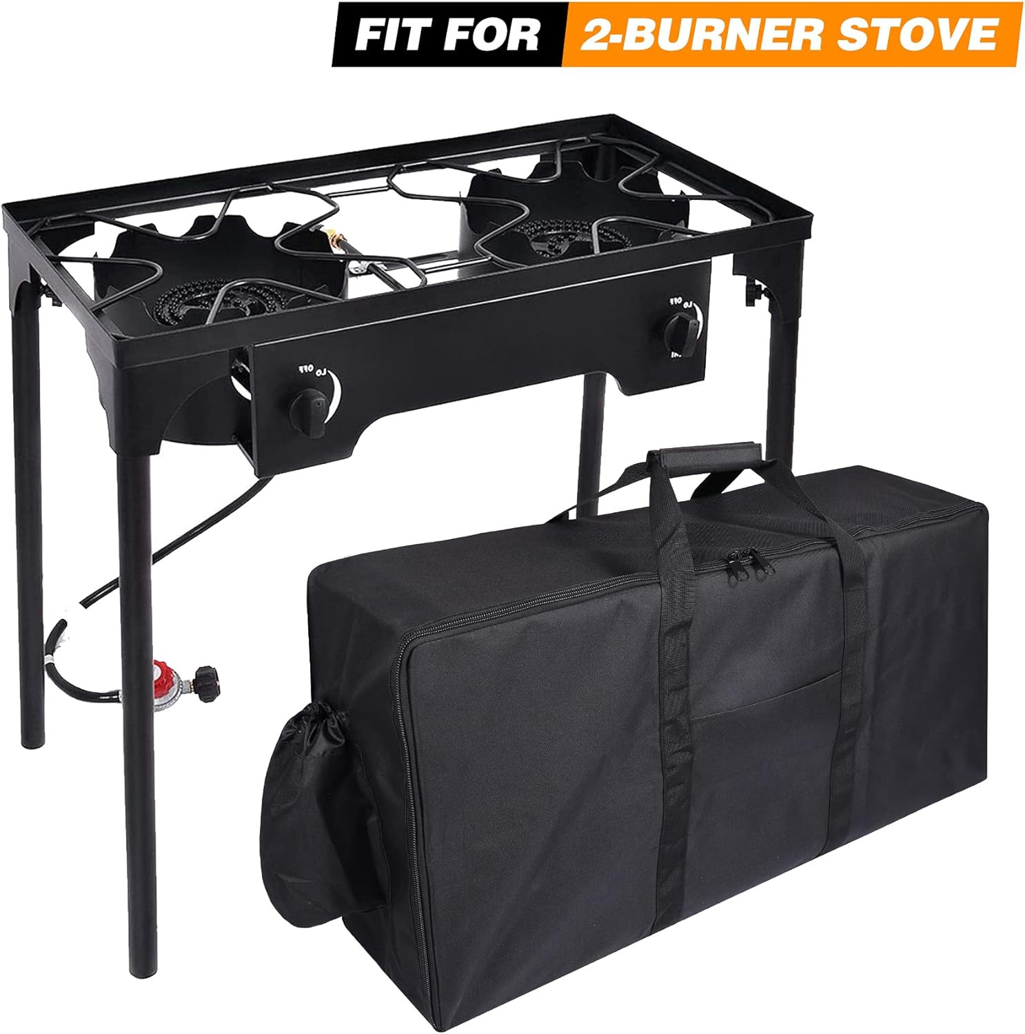 Camp Stove Burner Carry Bag for 2 Burner Stove, Large Stove Carry Case for Doubl