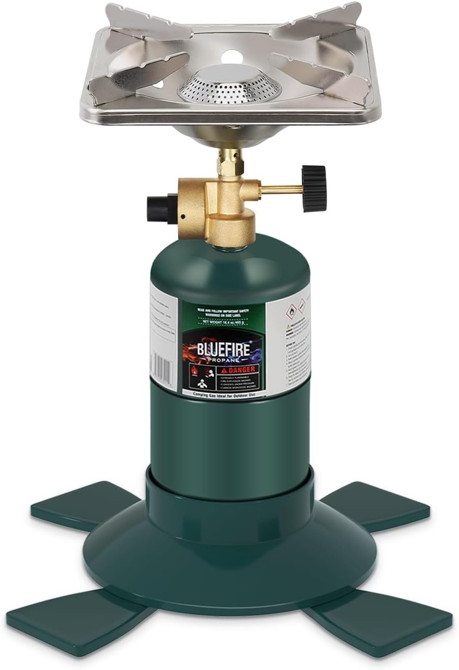 Efficient Brass Propane Camping Stove with Windscreen – Ultimate Outdoor Partner