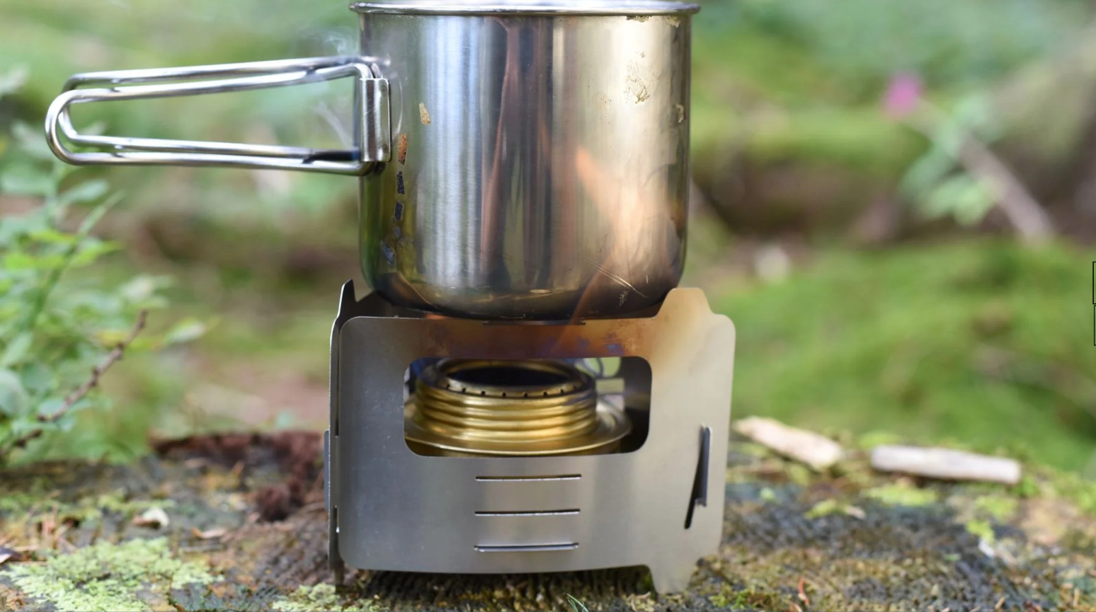 Bushbox Essentials Ultralight Multi-Fuel Stove. Less than 4 ounces.