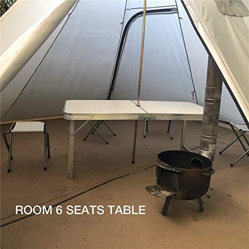 4 Persons 5lb Lightweight Tipi Hot Tents with Stove Jack, 7’3″ Olive Drab
