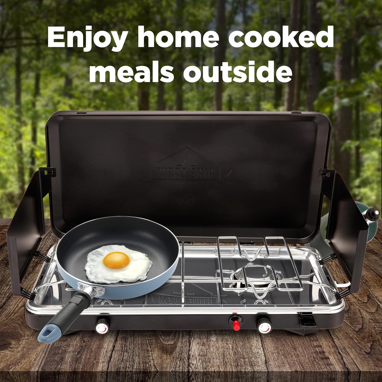 Hike Crew Portable 2-Burner Propane Camping Stove – 20,000 BTU w/ Igniter