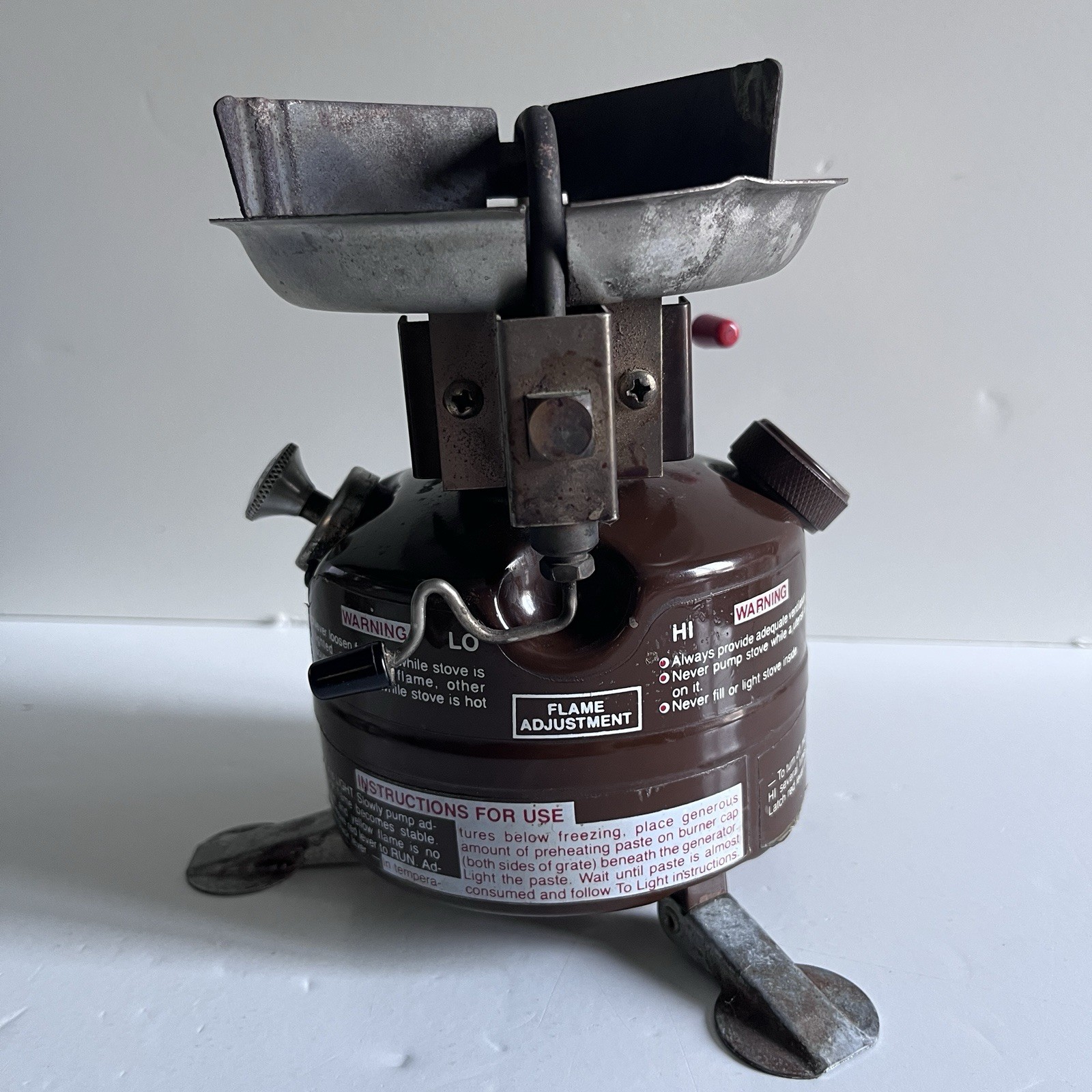 Vintage Coleman Peak 1 Model 400 Brown Backpack Camp Stove Working 8/79 Date