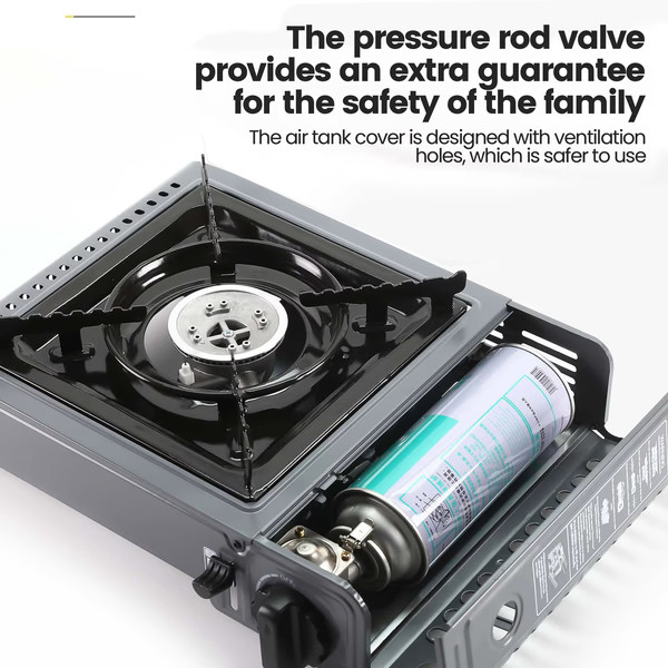 GVDV Portable Camping Stove,1 Burner Butane Gas Stove with Updated Carrying Case