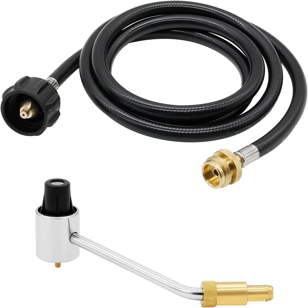 Thaekuns 5430 Camping Stove Regulator with 6 FT Propane Adapter Hose black