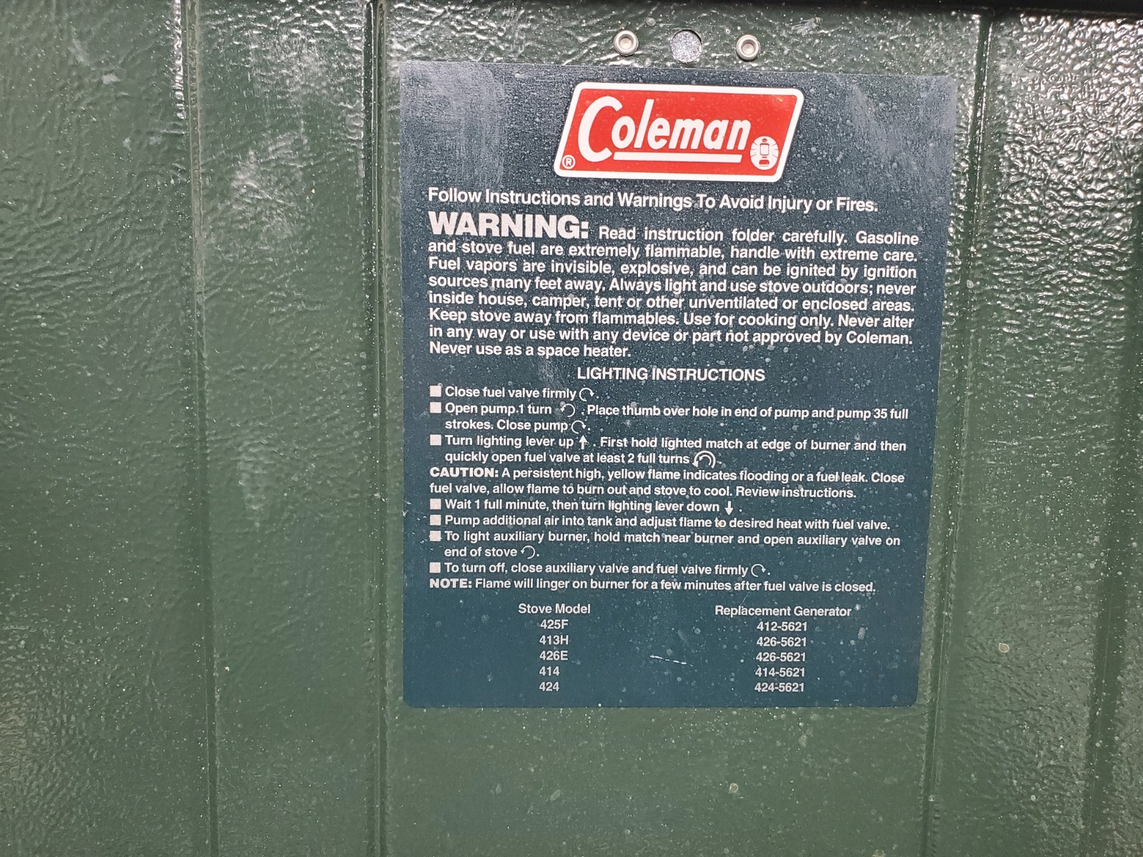 Coleman Powerhouse 414 Unleaded / Dual Fuel Two Burner Portable Camp Stove