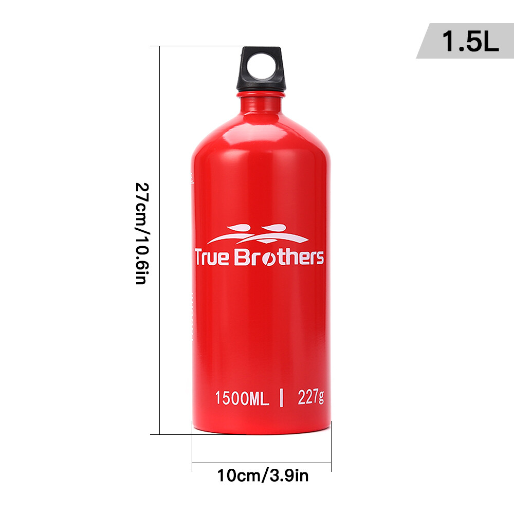 True Brothers 1.5L Gas Oil Fuel Bottle Aluminum Camping Hiking Gas Oil Container