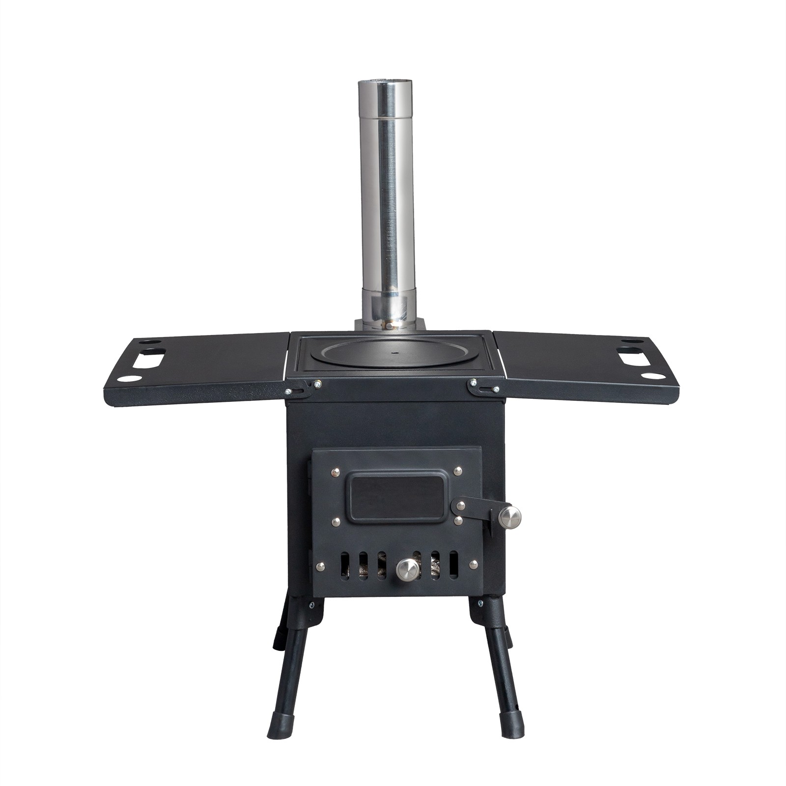 Camping Wood Stove Stainless Steel Camping Tent Stove Burning Stove with 3 Pipes