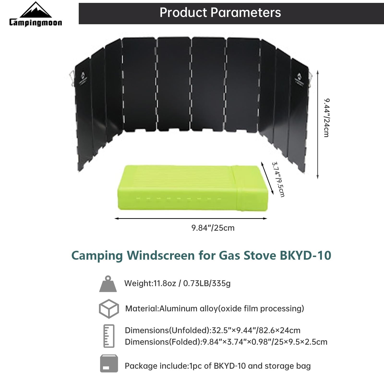 Campingmoon Camp Stove Windscreen,Foldable Aluminum Alloy 10 Plates Wind Shie…