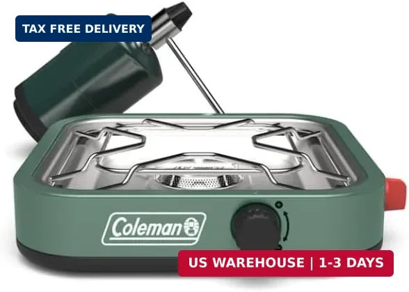 Coleman Cascade 18 1-Burner Camping Stove, Portable Cooktop with 8000 BTUs & Mat