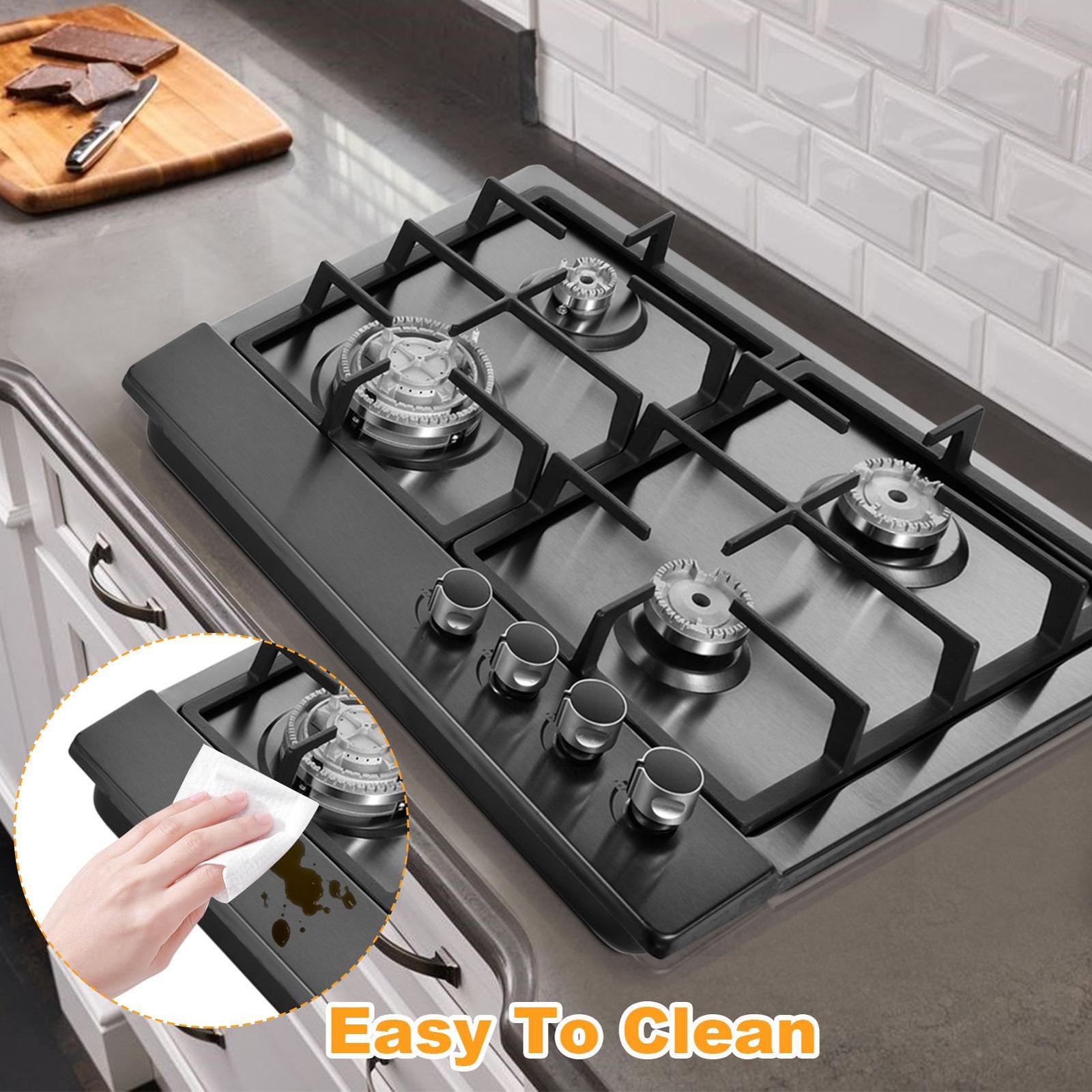 Gas Stove 4 Burner Propane Stove Portable Auto Ignition Gas Cooktop LPG BBQ camp