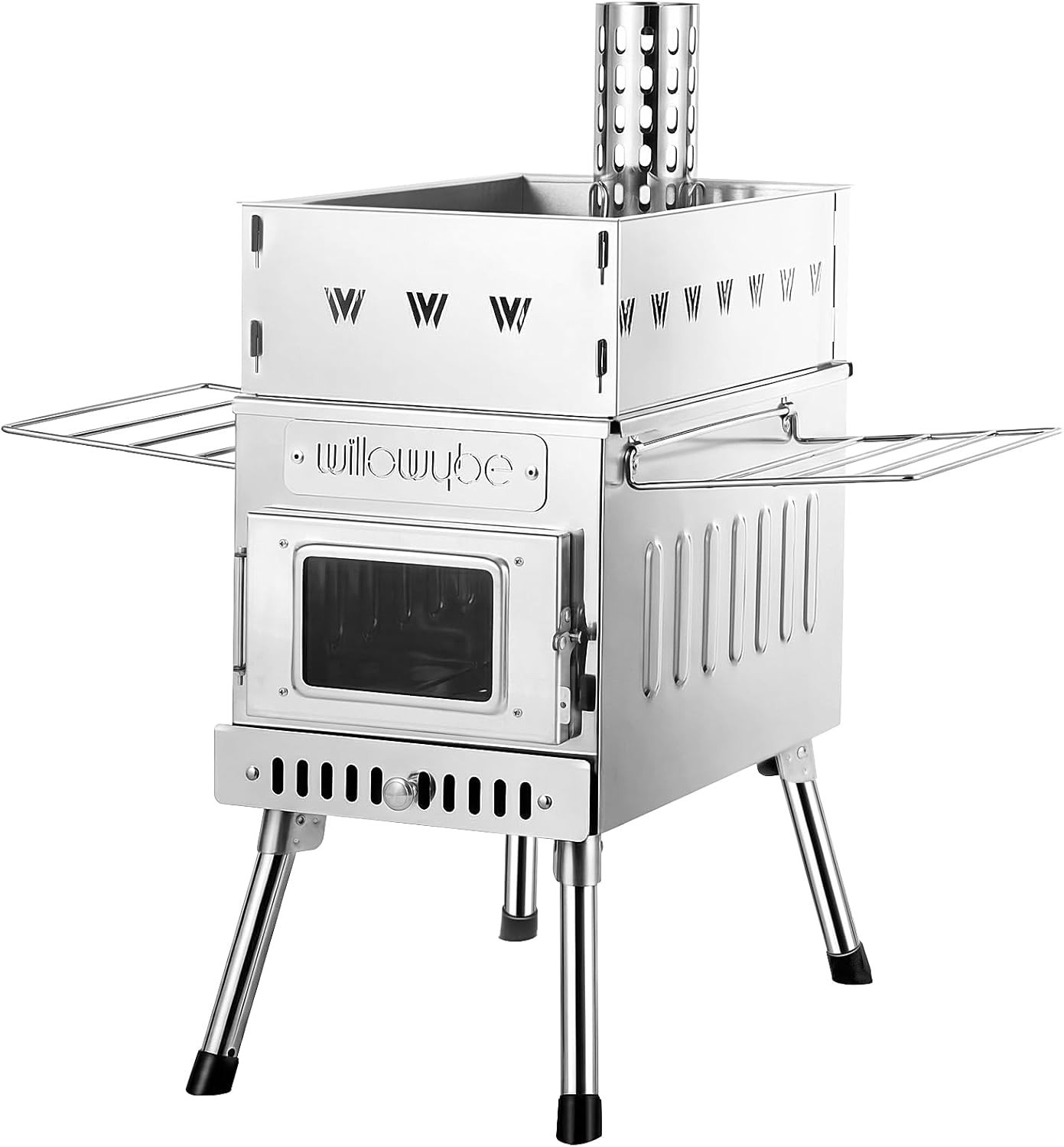 Willowybe Outdoor Sauna Tent Stove, Rocket Stove, Portable Camping Wood Stove