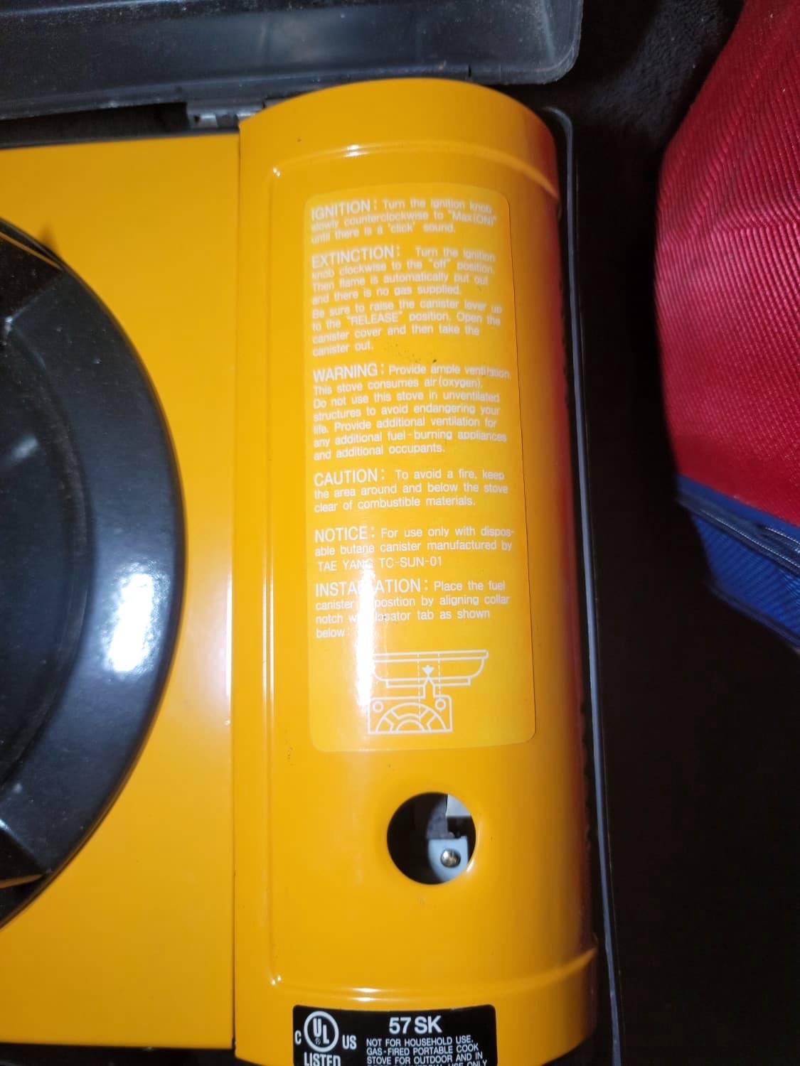 Thunder Range Portable Gas Cooker Yellow With Hard Carrying Case New Without Box