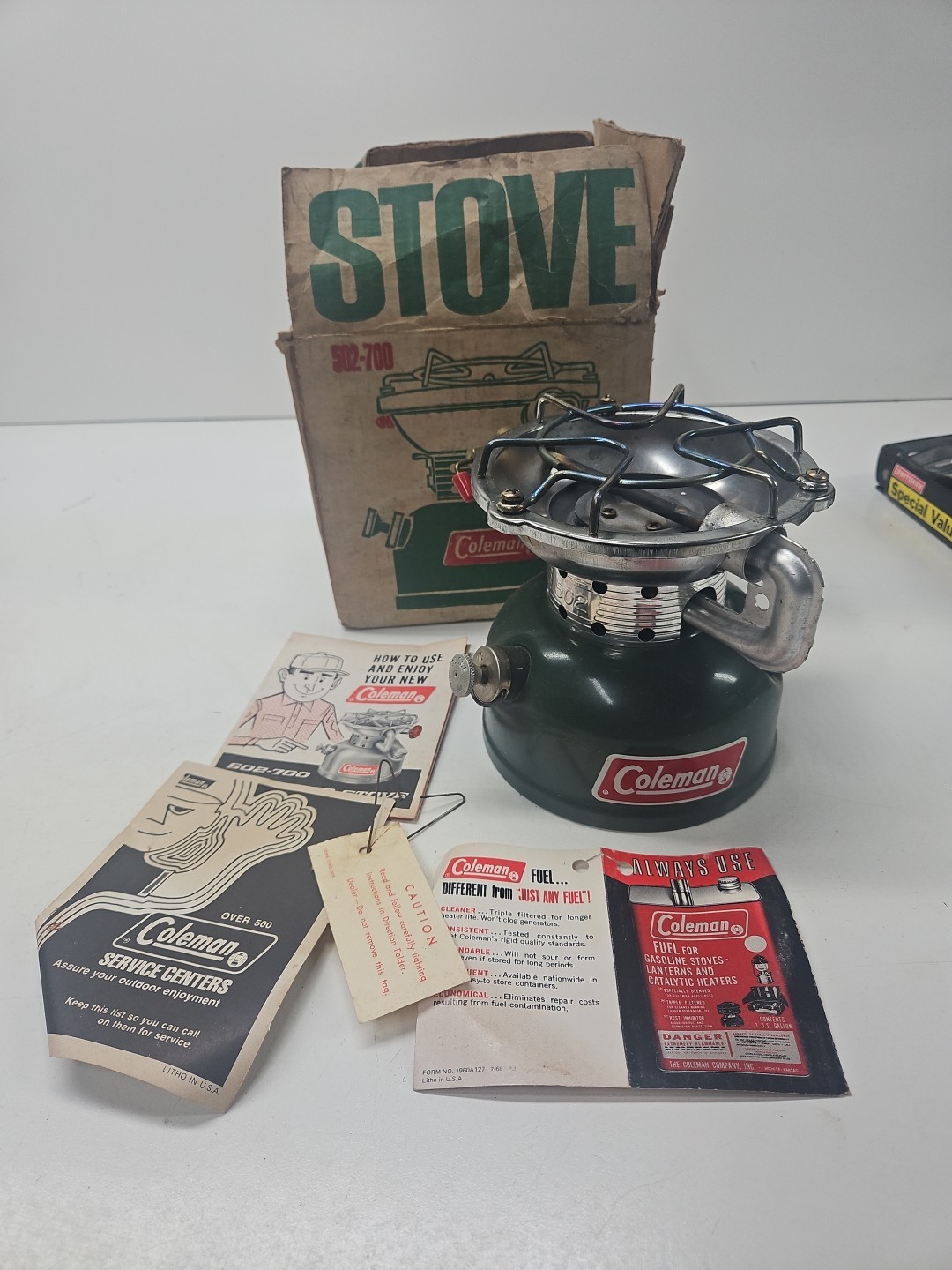 VTG 1968 COLEMAN 502-700 SPORTSTER SINGLE BURNER SPORTSTER STOVE RARE