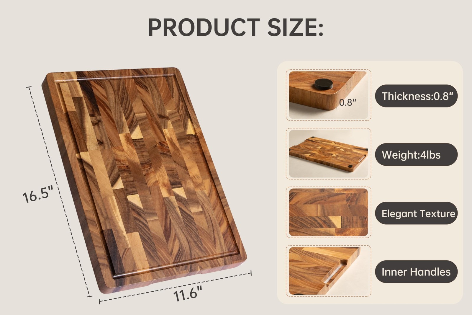 Walnut Wood Cutting Board End Grain Wooden Cutting Boards for Kitchen Choppin…