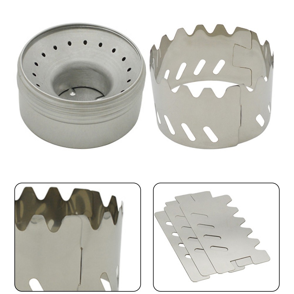 Backpacking Alcohol Stove Windshield with Fire Cover for Hiking and Picnics