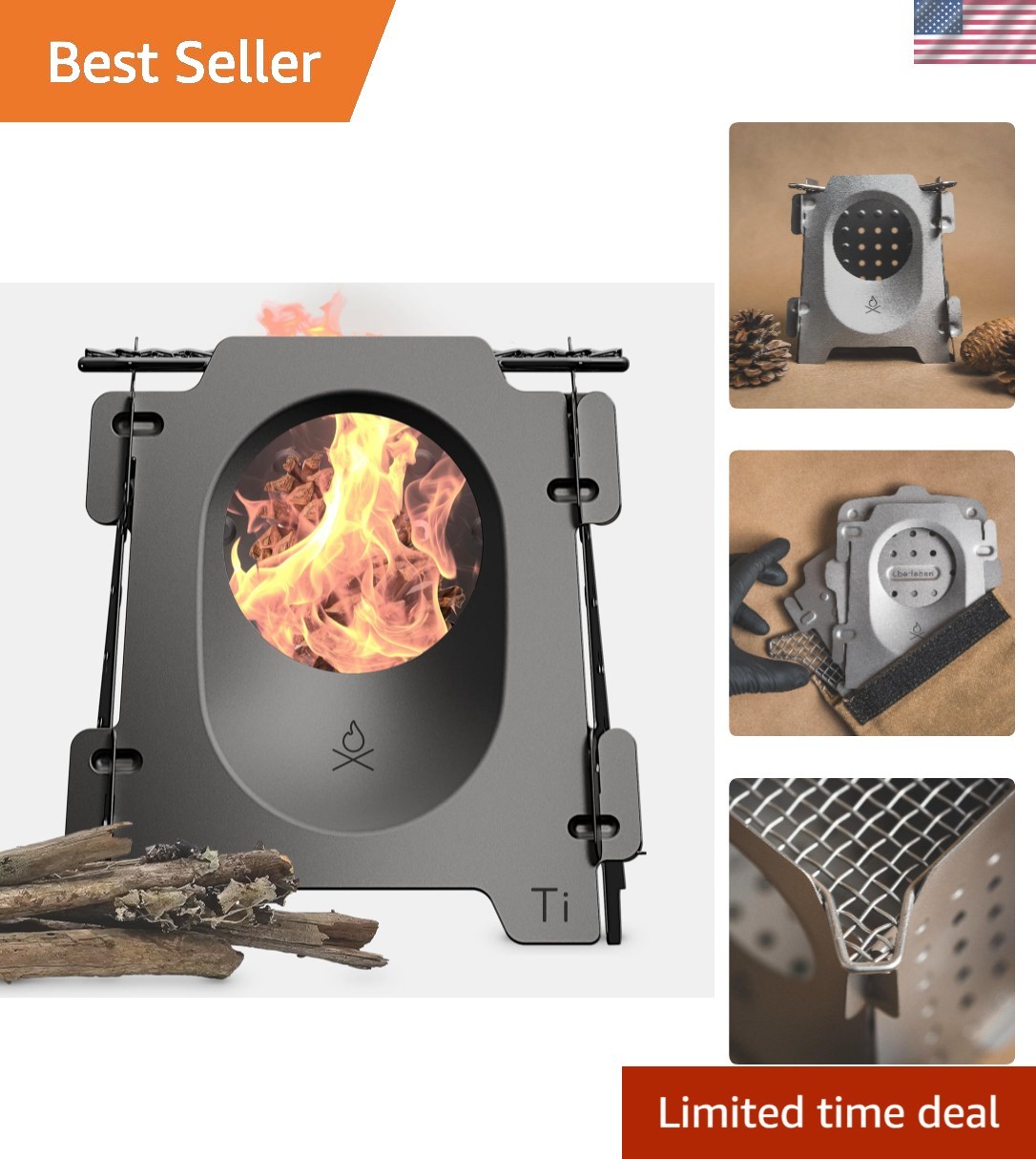 Stöker Titanium Camping Stove – 7.7oz Ultralight Flatpack Wood Burning Stove …