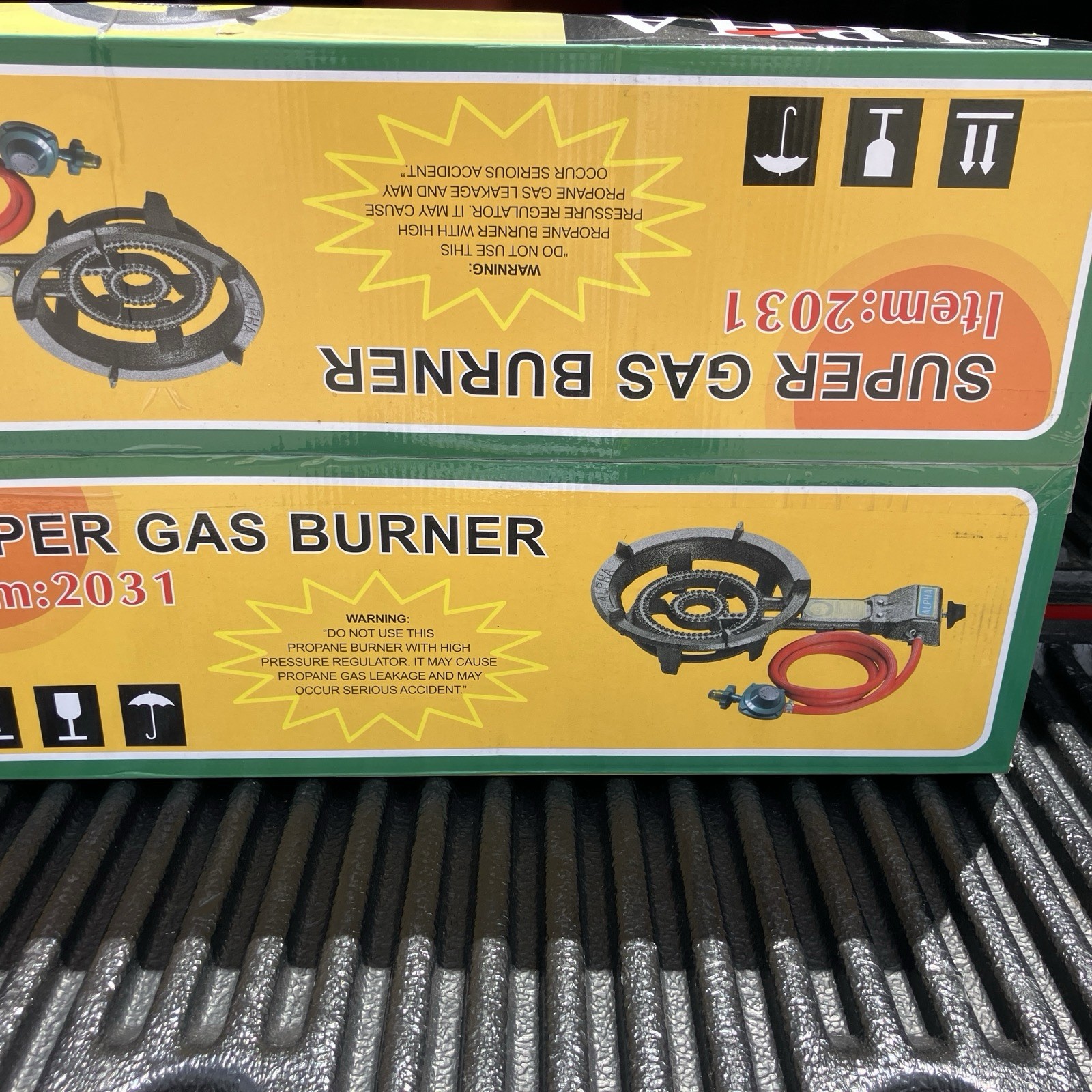 Alpha Super Gas Stove Propane Burner Electric Ignition & Portable Cast Iron NEW