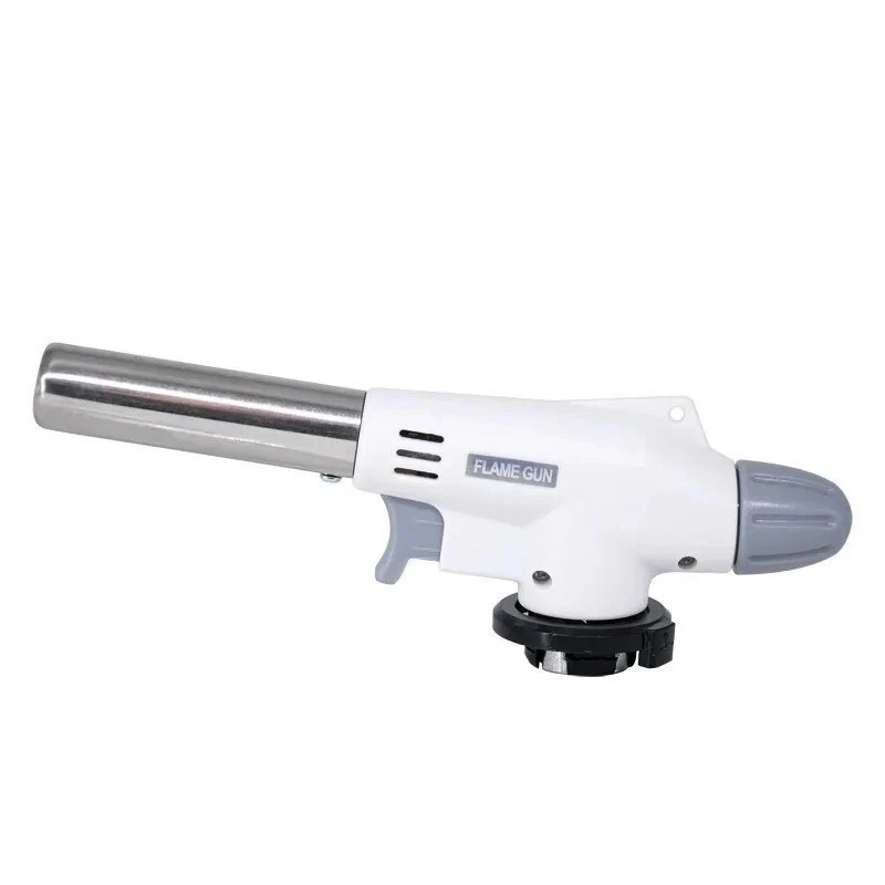 Outdoor Butane Gas Torch Burner Adjustable Flame for Camping Cooking BBQ Baking