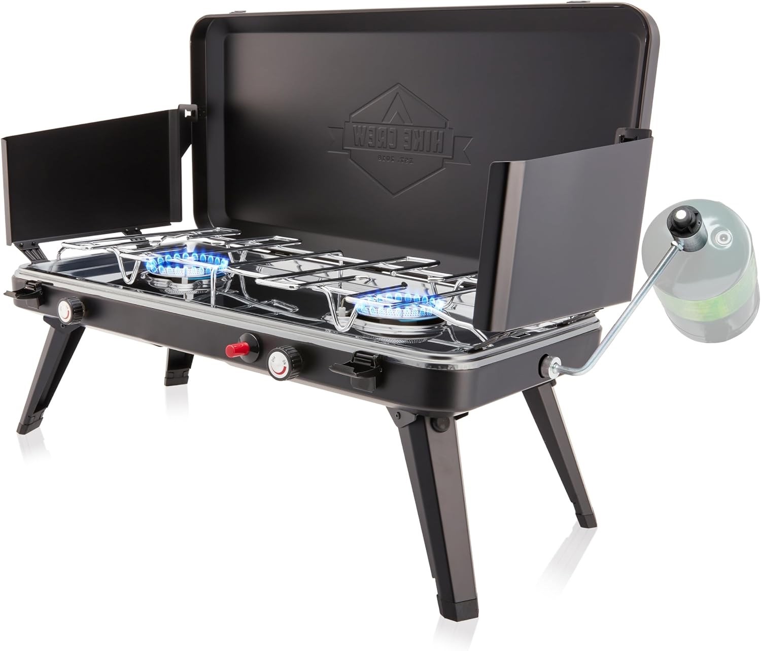Hike Crew Portable 2-Burner Propane Camping Stove – 20,000 BTU w/ Igniter