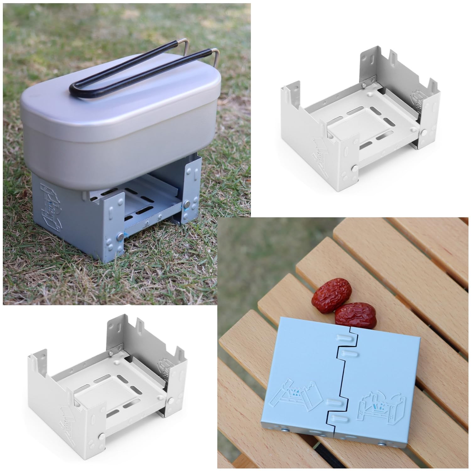 2 Pack Solid Fuel Stove Portable Compact Mini Foldable Solid Alcohol Spirit W…