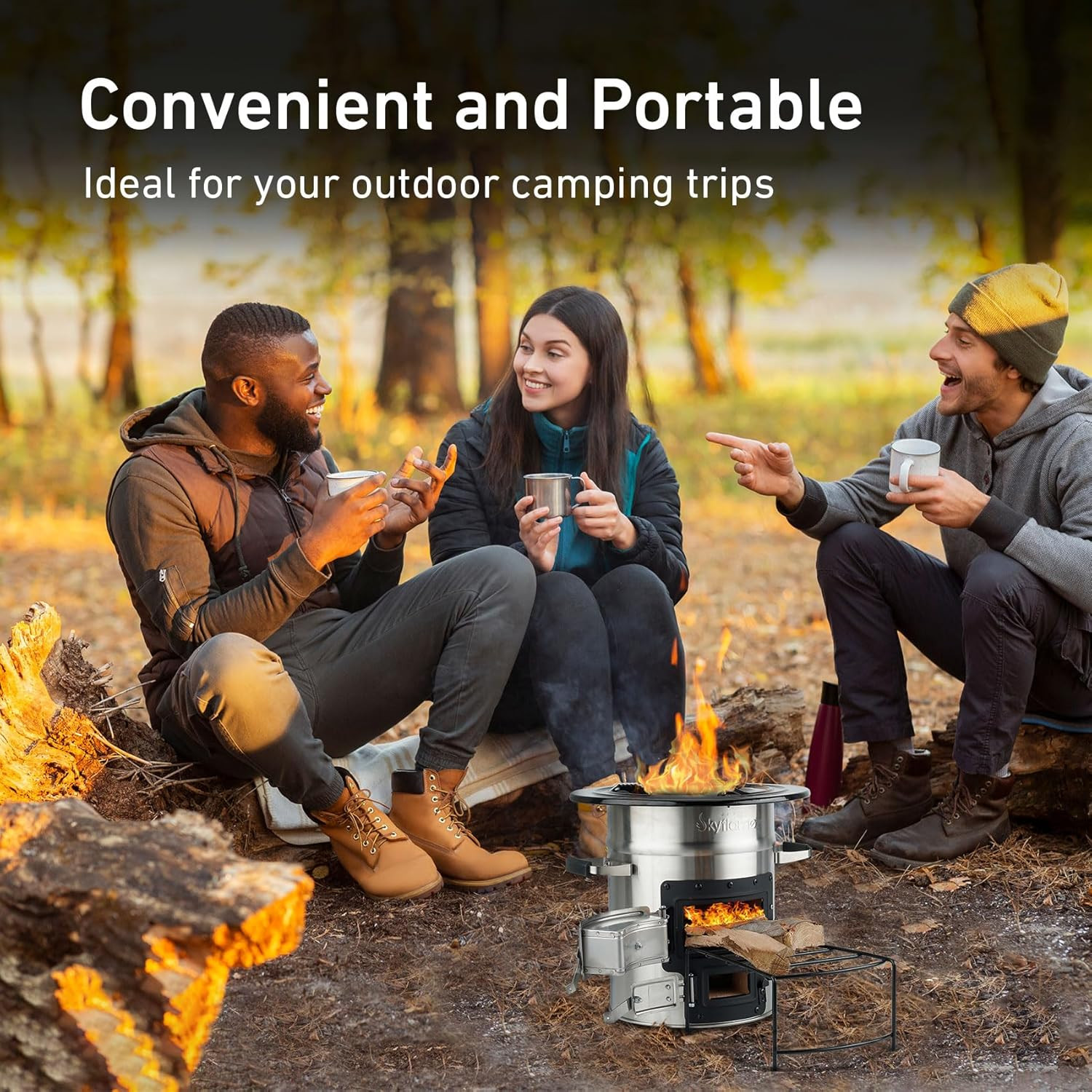 Portable Stainless Steel Camping Rocket Stove for Outdoor Adventures