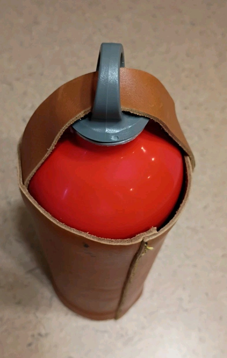 MSR 33oz. Red Aluminum Camping Stove Fuel Bottle w/ Protective Leather Holder