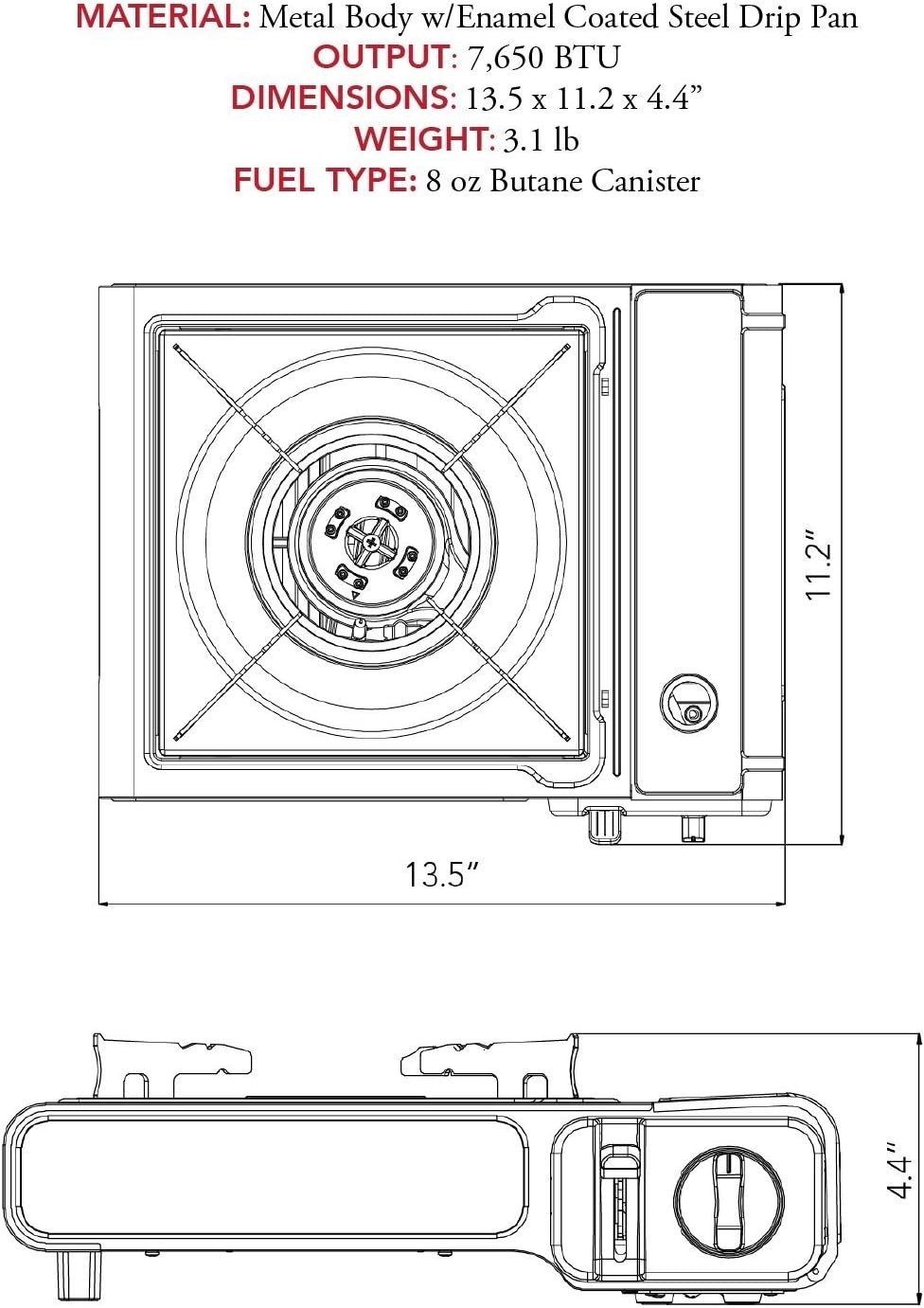 Lightweight Portable Butane Stove with Carrying Case – Outdoor Cooking Essential