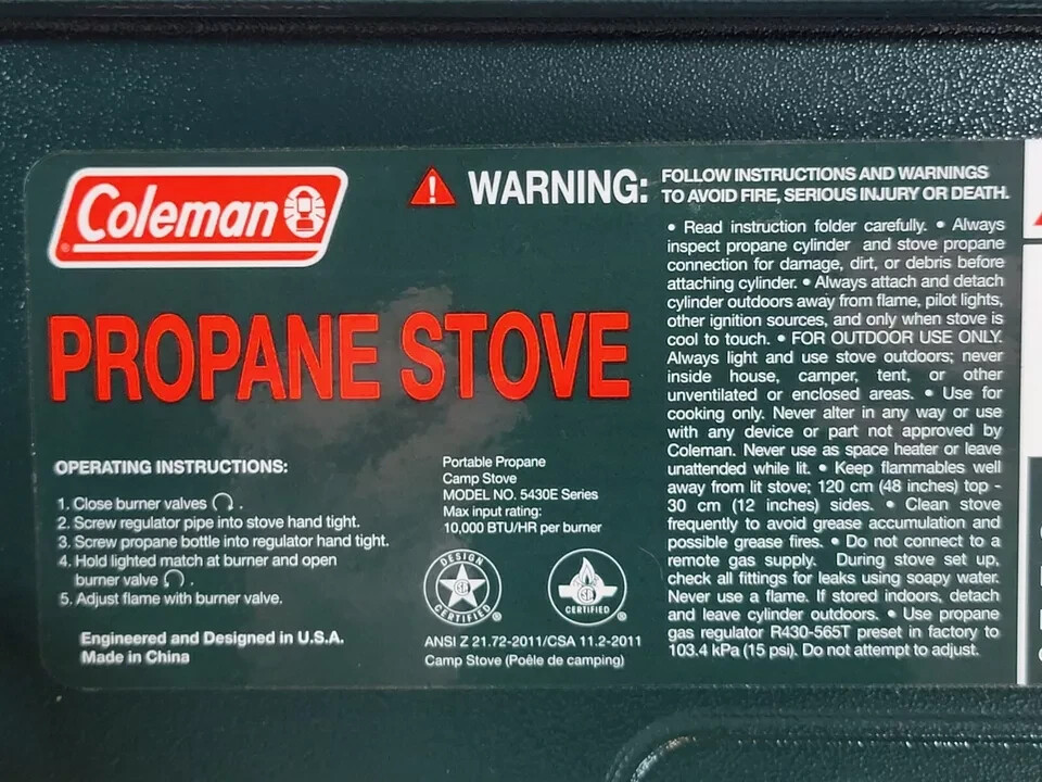 Coleman 5430E Series Perfect Flow Propane Stove