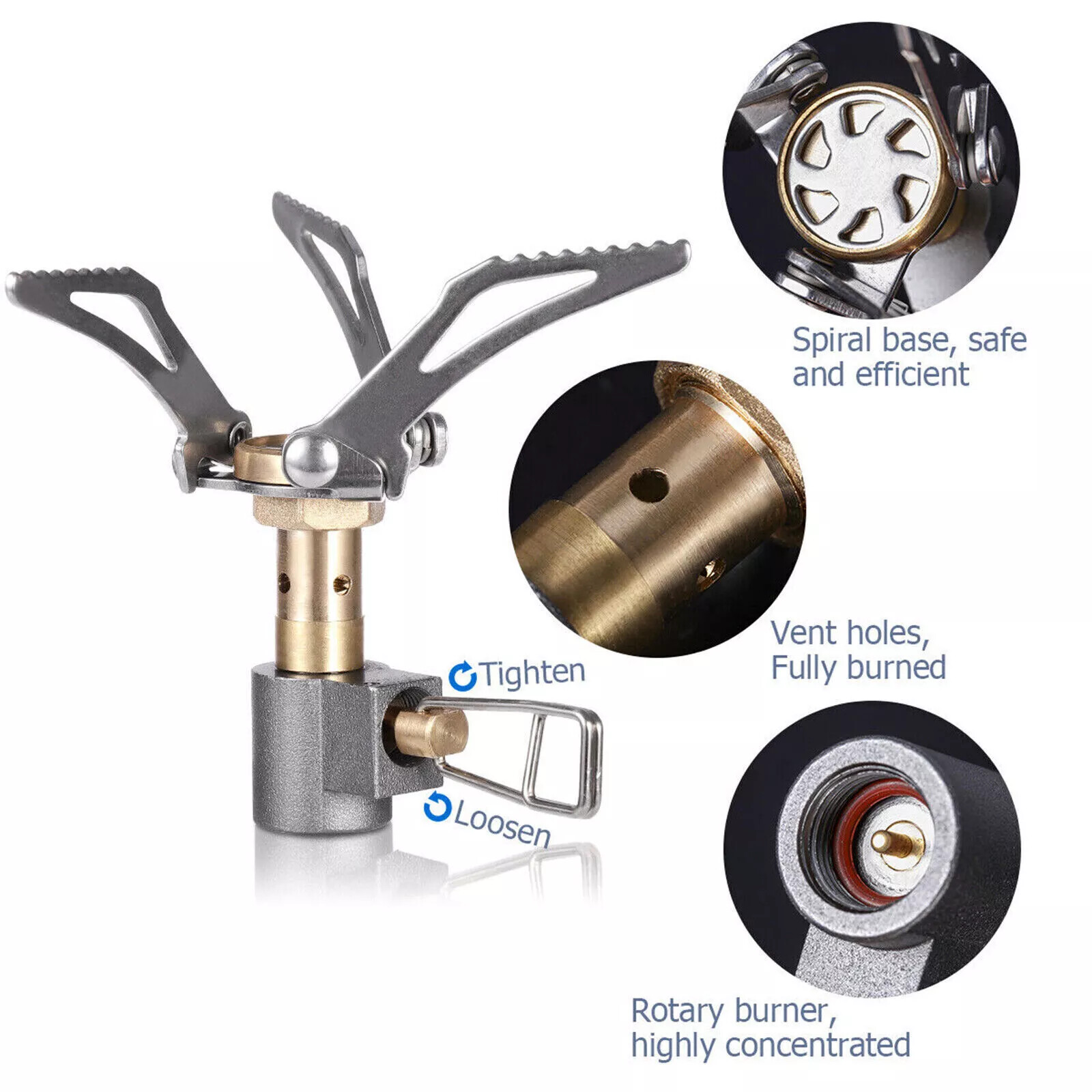 2x Mini Camping Titanium Gas Stoves Portable Folding Cooking Burners BRS-3000T