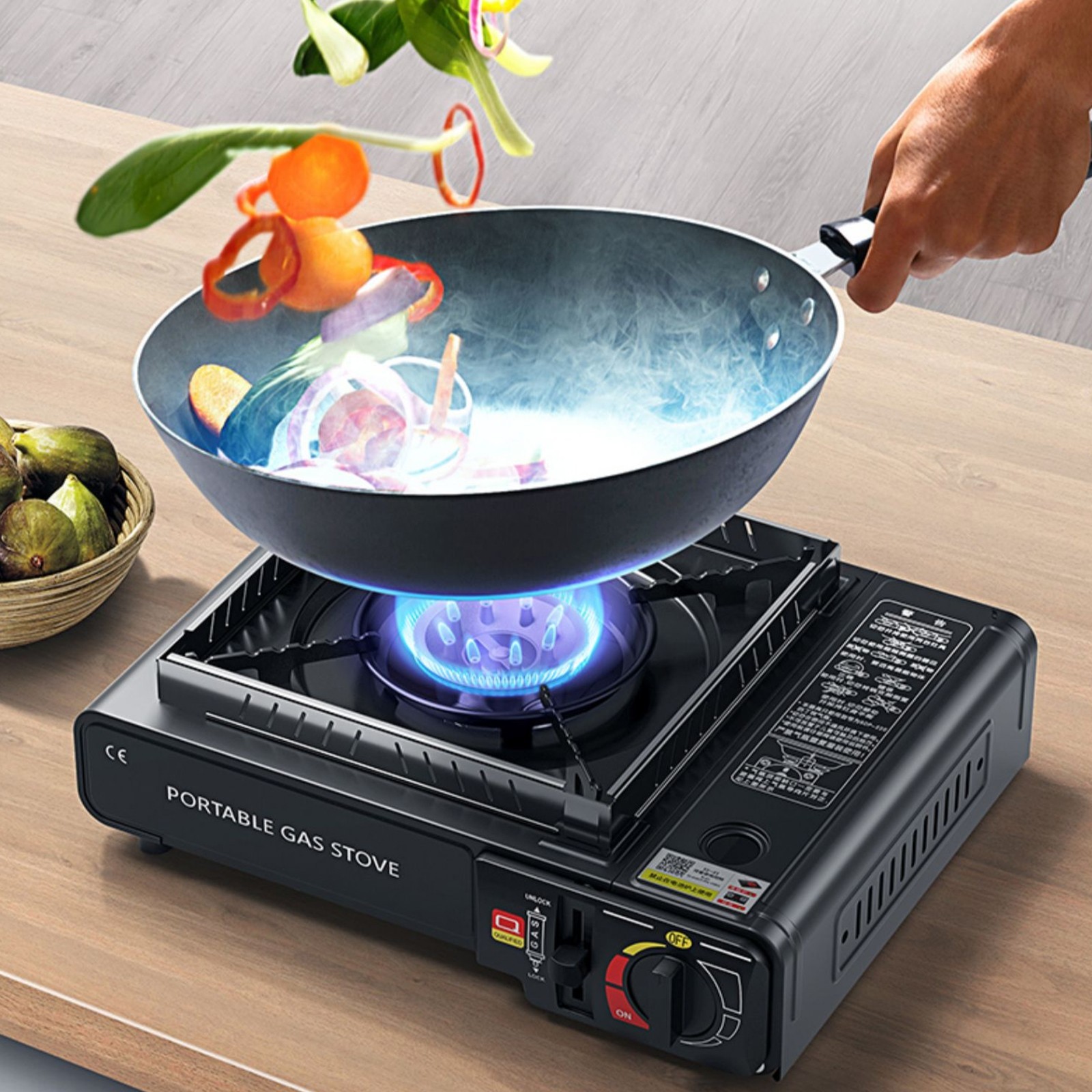 Portable Butane Gas Stove Cassette Furnace 3200W Outdoor Camping Cooker w/ Case