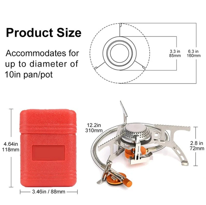 1pcs Portable Folding Camping Gas Stove 3500W Outdoor Picnic Hiking Burner – NEW