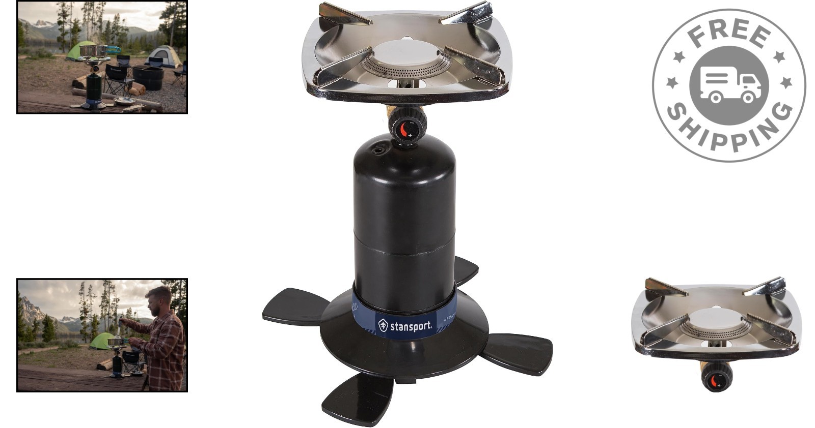 Lightweight Outdoor Camping Propane Stove – 10,000 BTU with DuraBase Sturdiness
