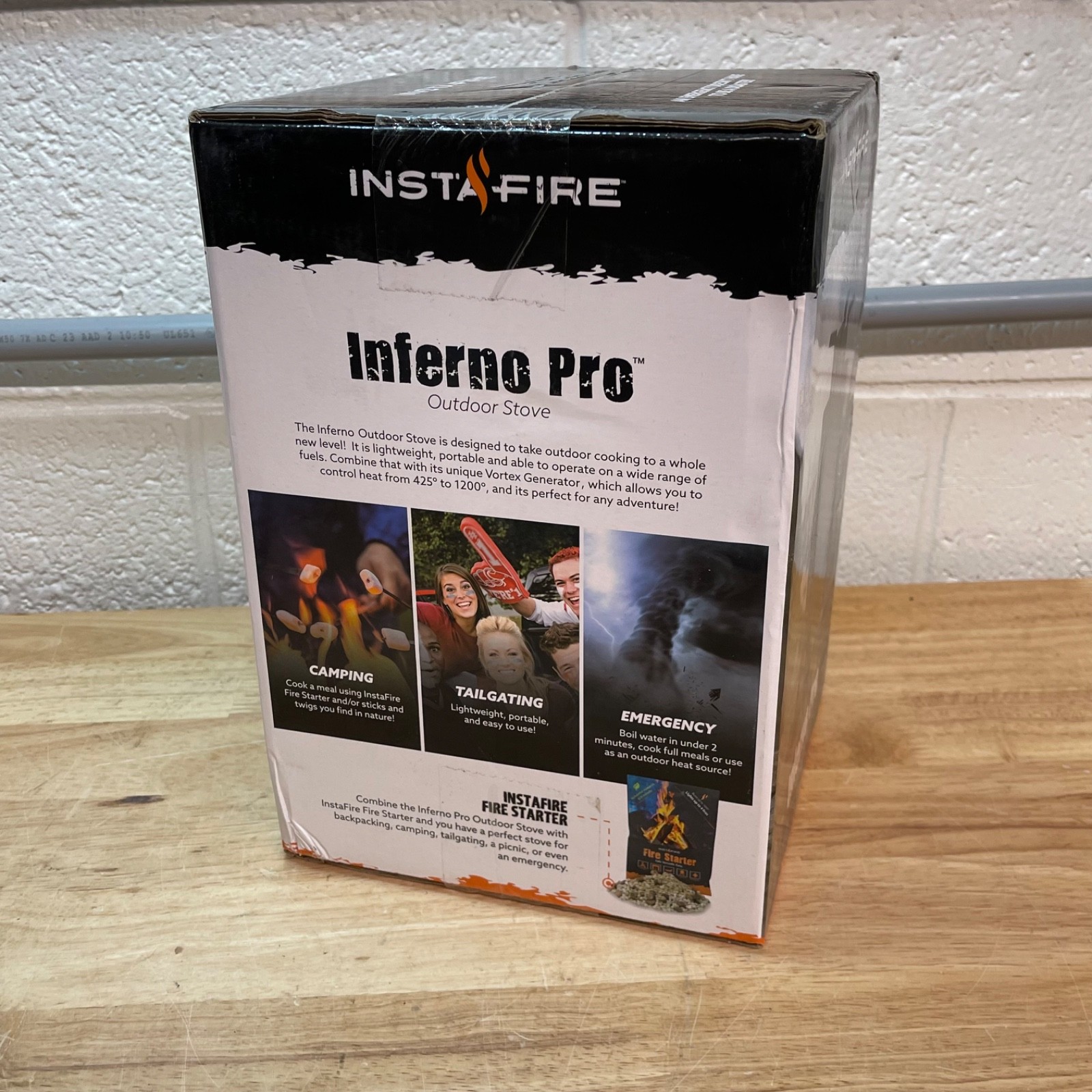 InstaFire Inferno Pro Stove Outdoor/Indoor Use Biomass Fire Starter Canned Heat