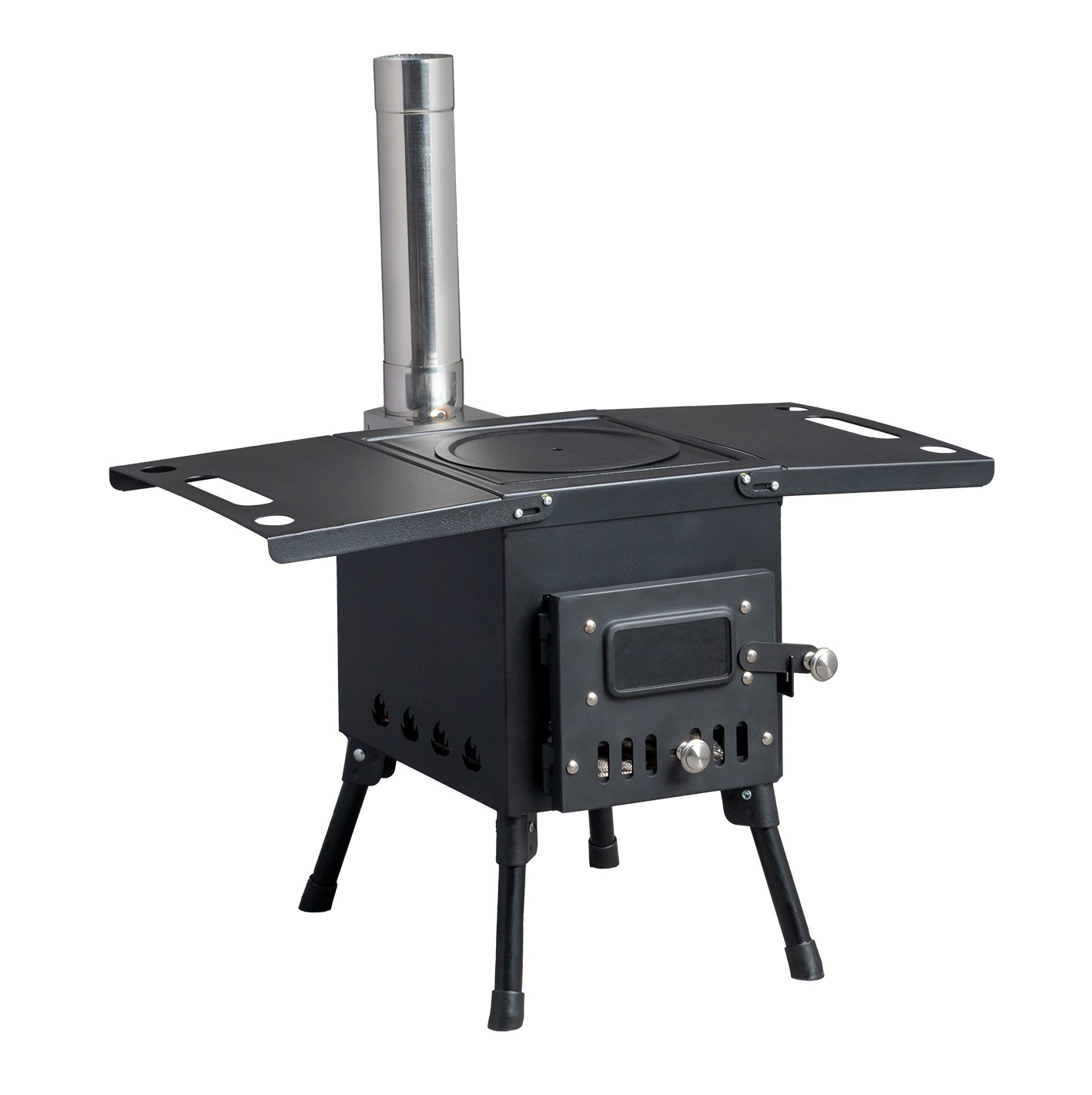Camping Wood Stove Stainless Steel Camping Tent Stove Burning Stove with 3 Pipes