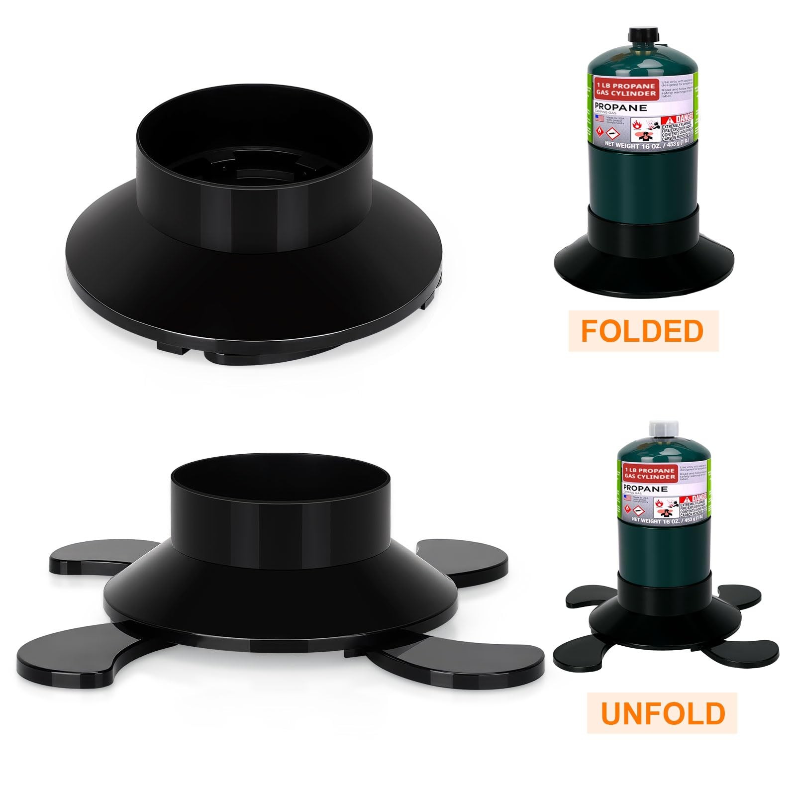 2 Pack Propane Tank Holder, Portable Propane Tank Stand Cylinder Base for 1lb