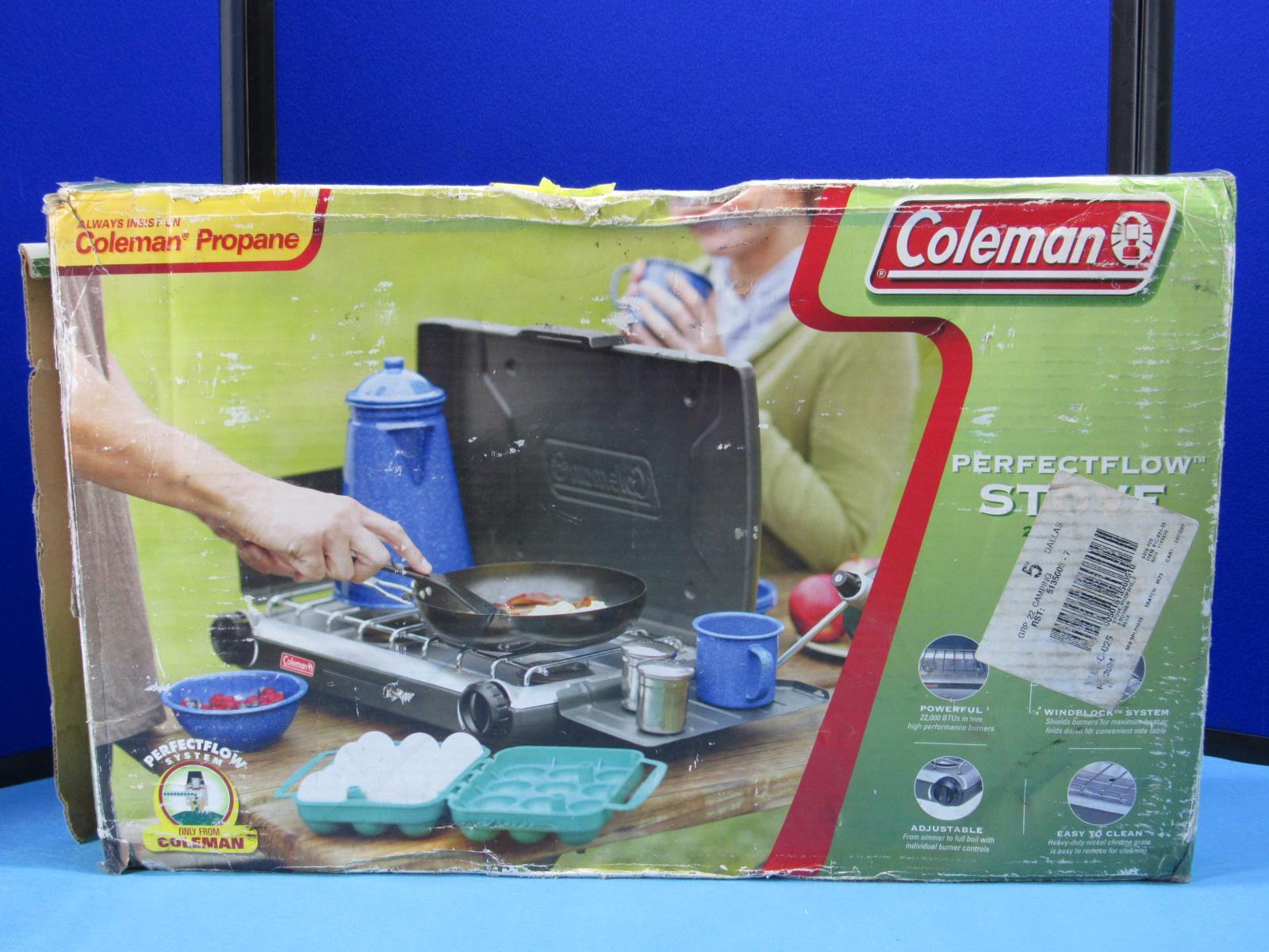 Coleman Perfect Flow Wind Block 2-Burner Propane Stove 20,000 BTU #5469