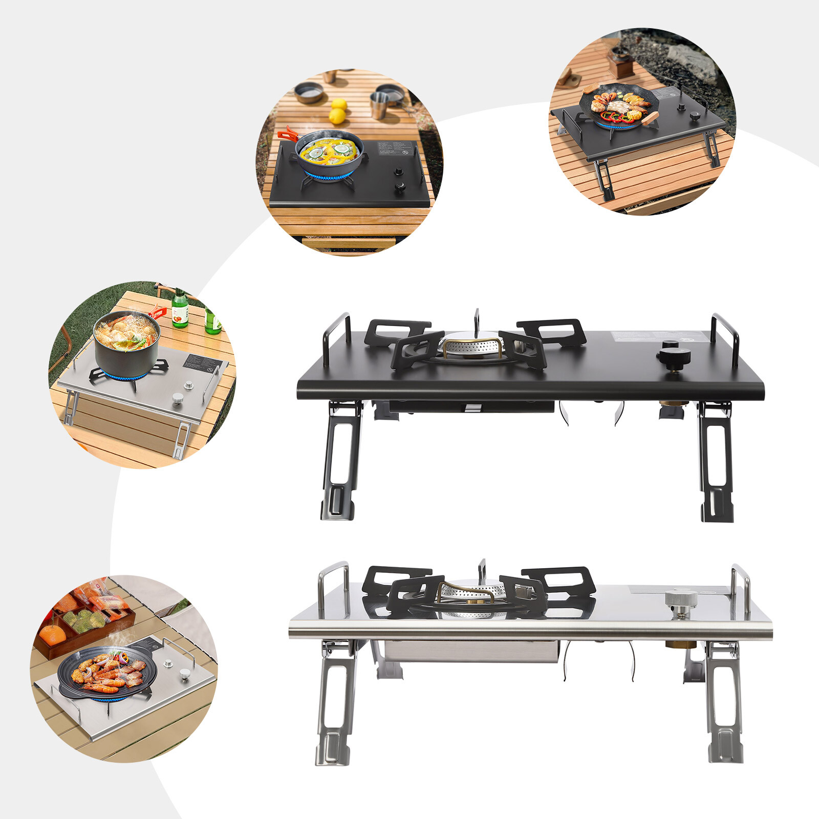 Portable 13,648 BTU Gas Stove, Stainless Steel, Single-Burner, Camping Stove