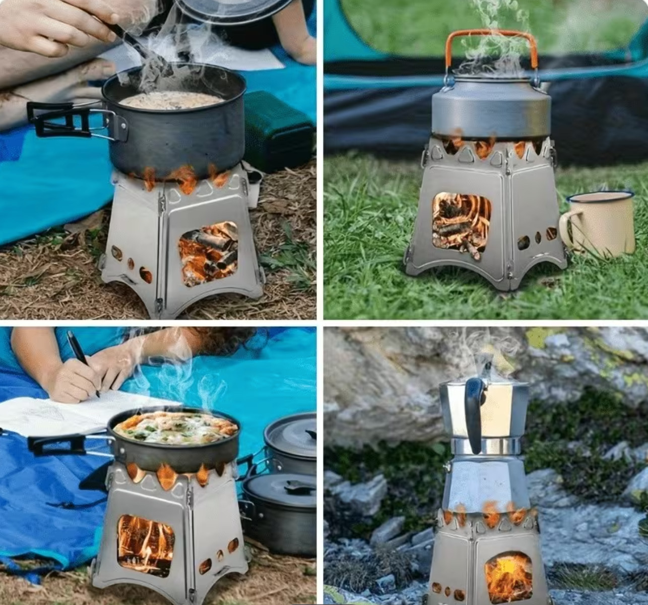 Classic Flat Packing Stainless Steel Wood Stove. Only 8 ounces.